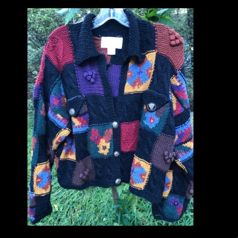 HAND KNIT for THE LIMITED BOHO PATCHWORK CARDIGAN